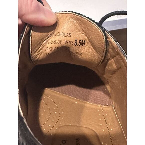 G.H. Bass Shoes Men 8.5 M Oxford Lace up Black Leather Wing Tip - Picture 9 of 10